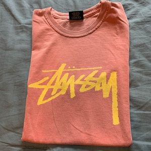 Stussy Unisex Short Sleeve TShirt Peach